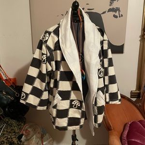 Urban Outfitters Checked Peace Sign Mushroom Jacket